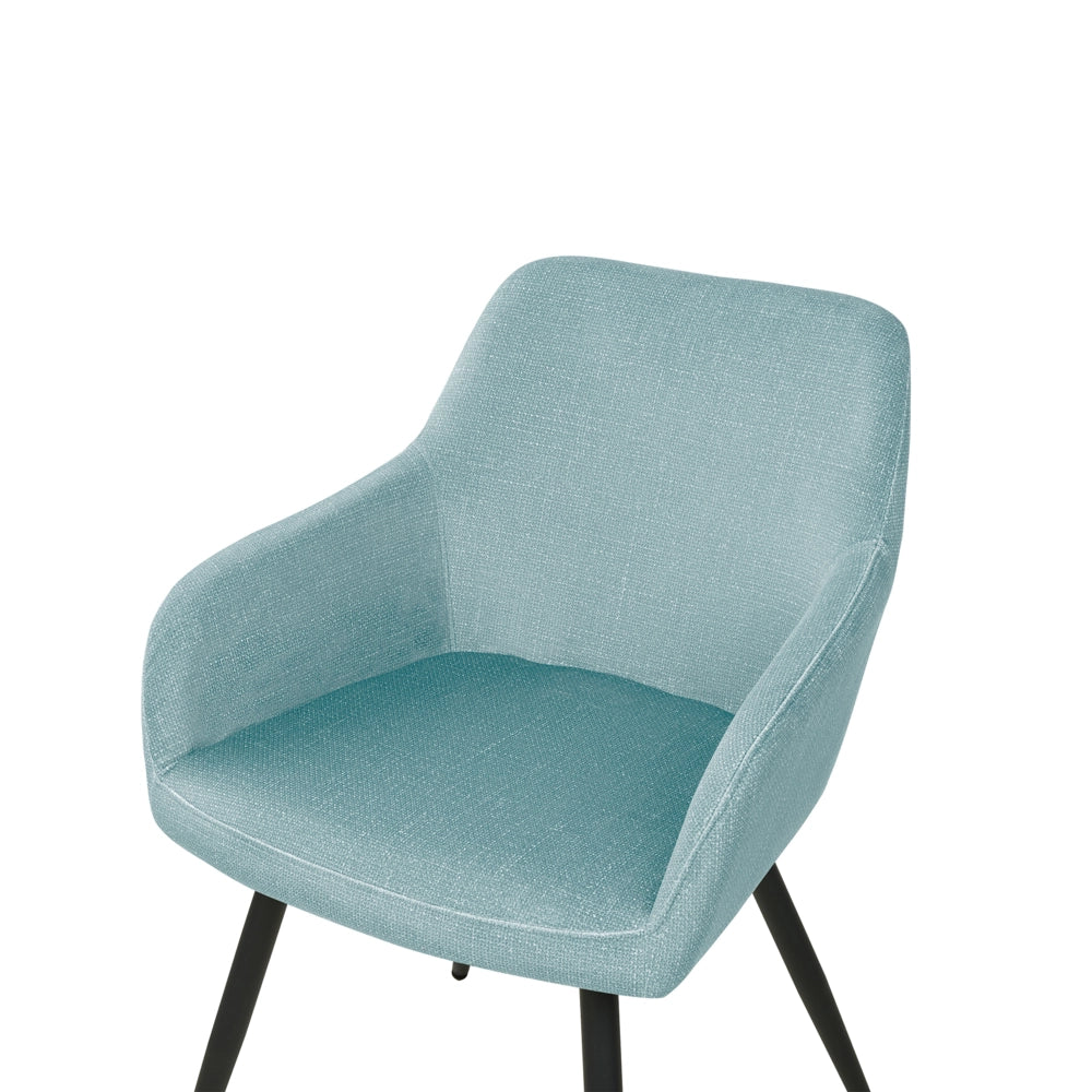 Set di 2 sedie imbottite in velluto azzurro con gambe in metallo soggiorno cucina