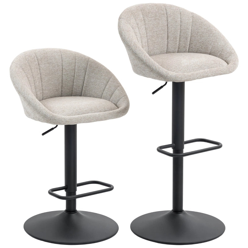 SGABELLI ALTI Set da 2 pezzi girevoli regolabili 62-82 cm beige