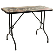 Tavolo rettangolare in metallo nero 100x47x75h