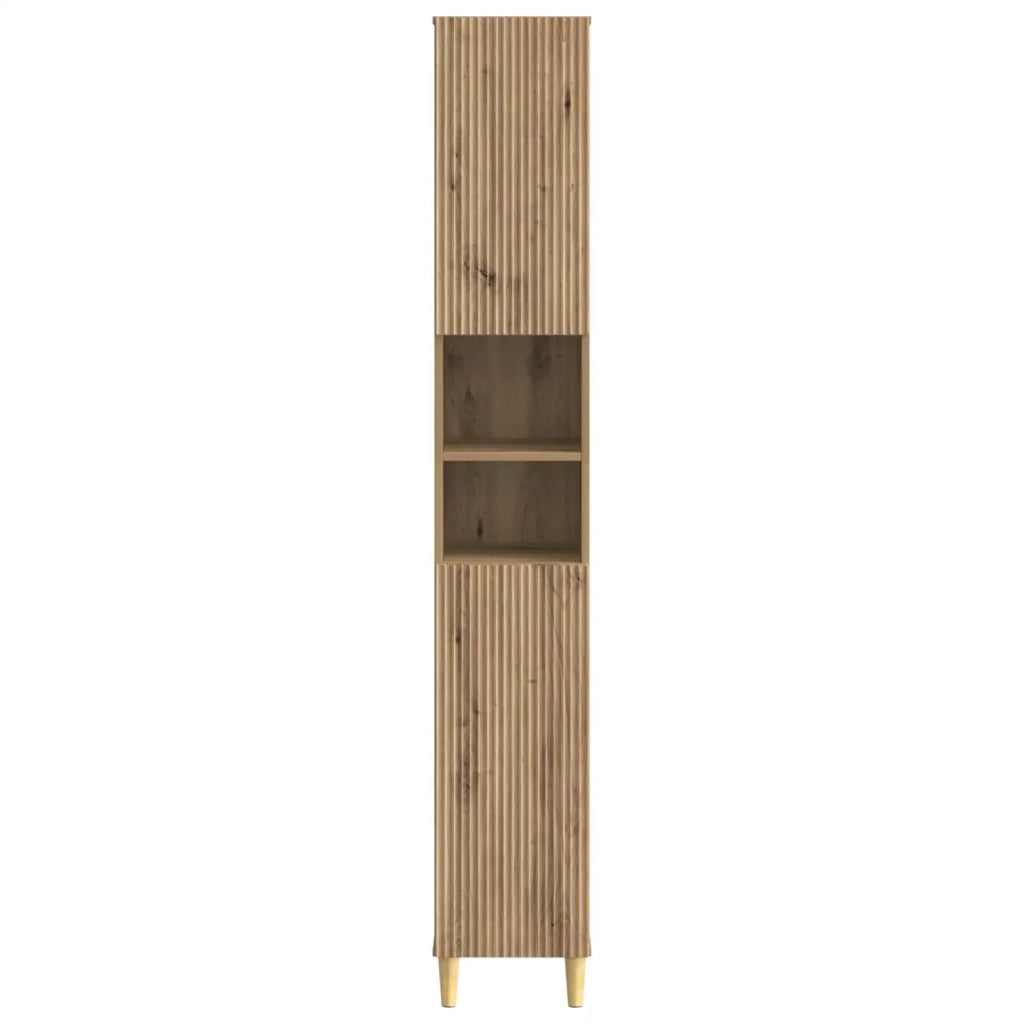 Armadio da Bagno con Ripiano Aperto ARNHEM Rovere Artigianale 896604