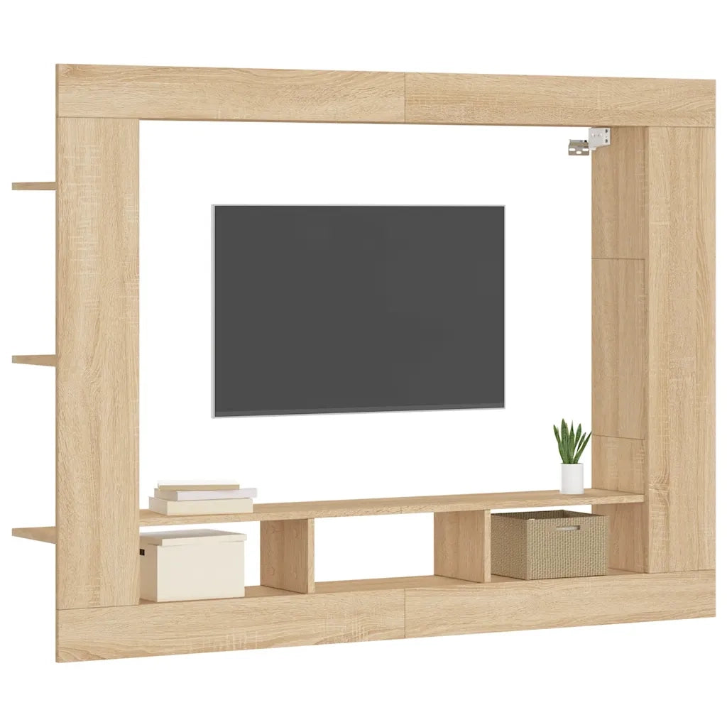 Mobile Porta TV-Mobile per TV-Credenza TV Rovere Sonoma 152x22x113cm in Legno Multistrato