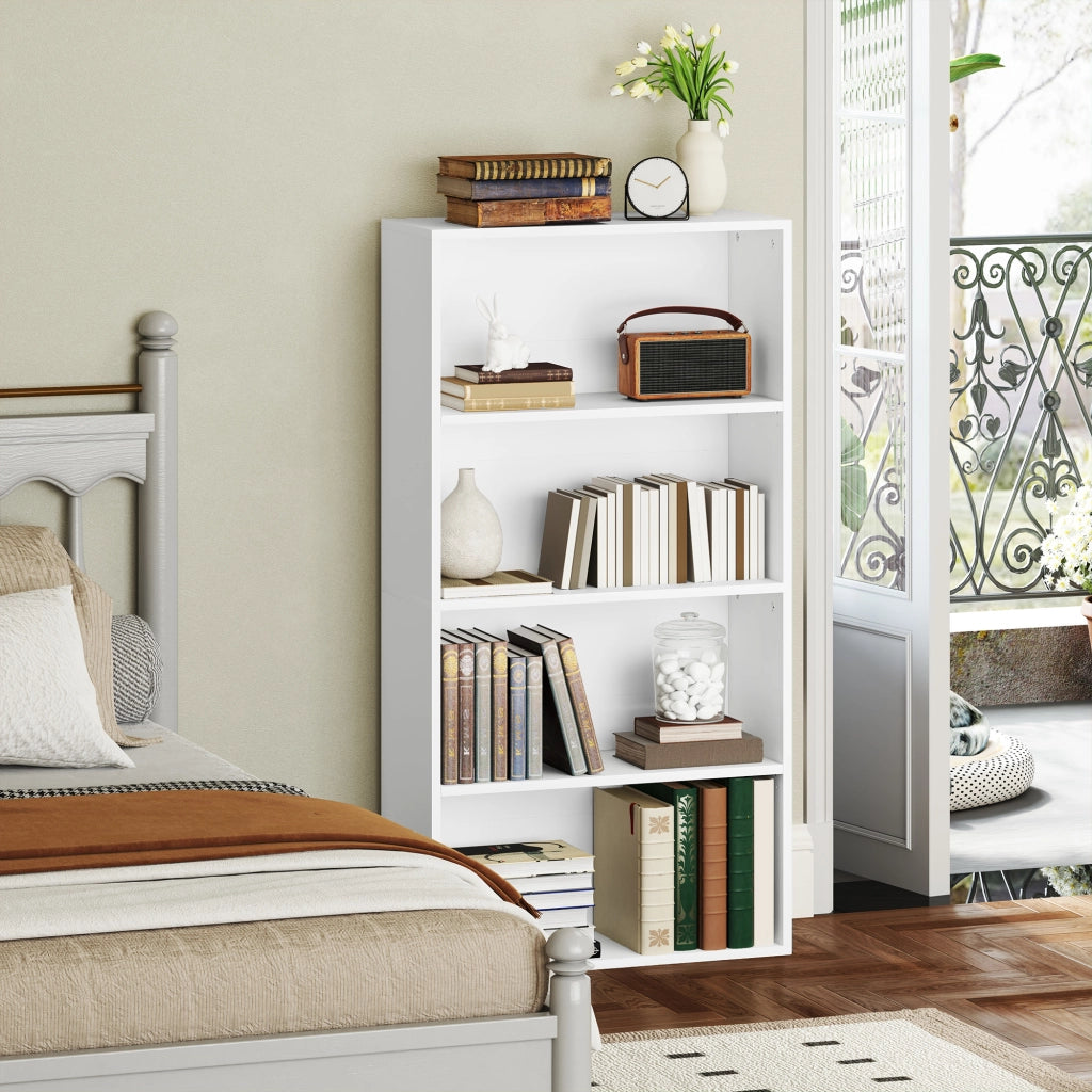 Libreria con ripiani regolabili e sistema antivolco ¨C zephmum ¨C 60x24x115,5 cm bianco