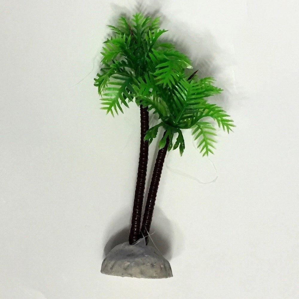 Trade Shop - Pianta 9,5 Cm Piantina Decorazione Artificiale Per Acquario Piccola Palma Verde -