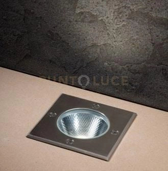 FARO A INCASSO CALPESTABILE LED WALK ACCIAIO QUADRATO 8W 930LM 3000K IP67 10X10X7,78CM