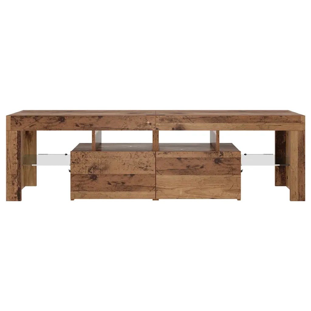 Mobile Porta TV con LED Legno Antico 140x36,5x40 cm Multistrato