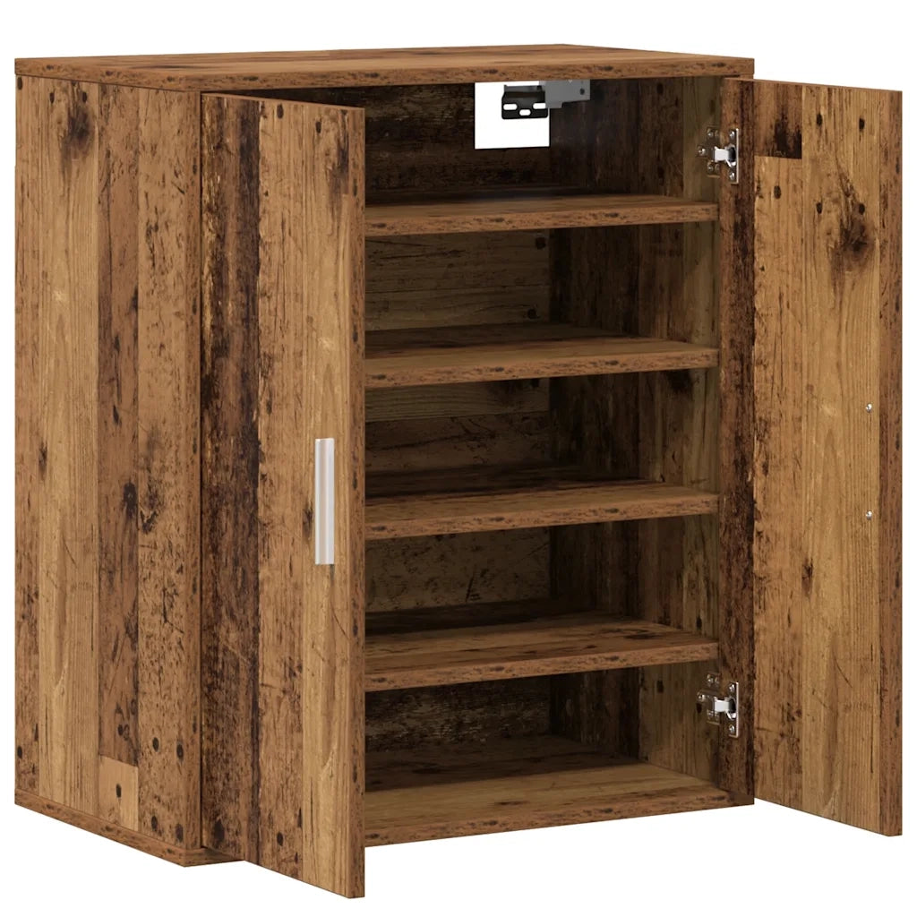 Scarpiera-Scaffale per scarpe Legno Vecchio 60x35x70 cm in Legno Multistrato 927888