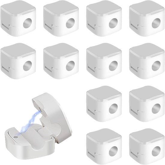 Cable clips 12 pezzi - Sostituto di cavo magnetico - Regolabile gestione del cavo per telefono e USB - Cestini della cucina - Cassetti notturni - Attrezzature da ufficio