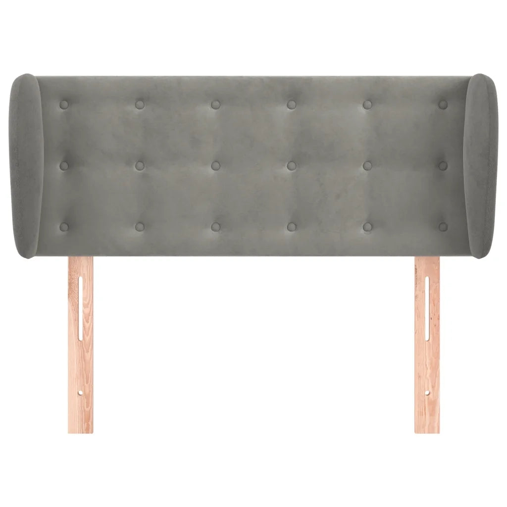 Testiera | Testata ad Orecchio Grigio Chiaro 83x23x78/88 cm in Velluto