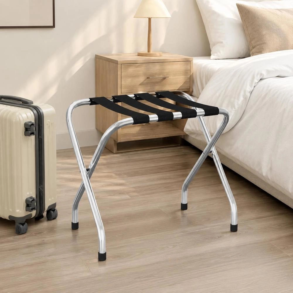 Luggage Rack, Black And Silver, 56x40x49 Cm