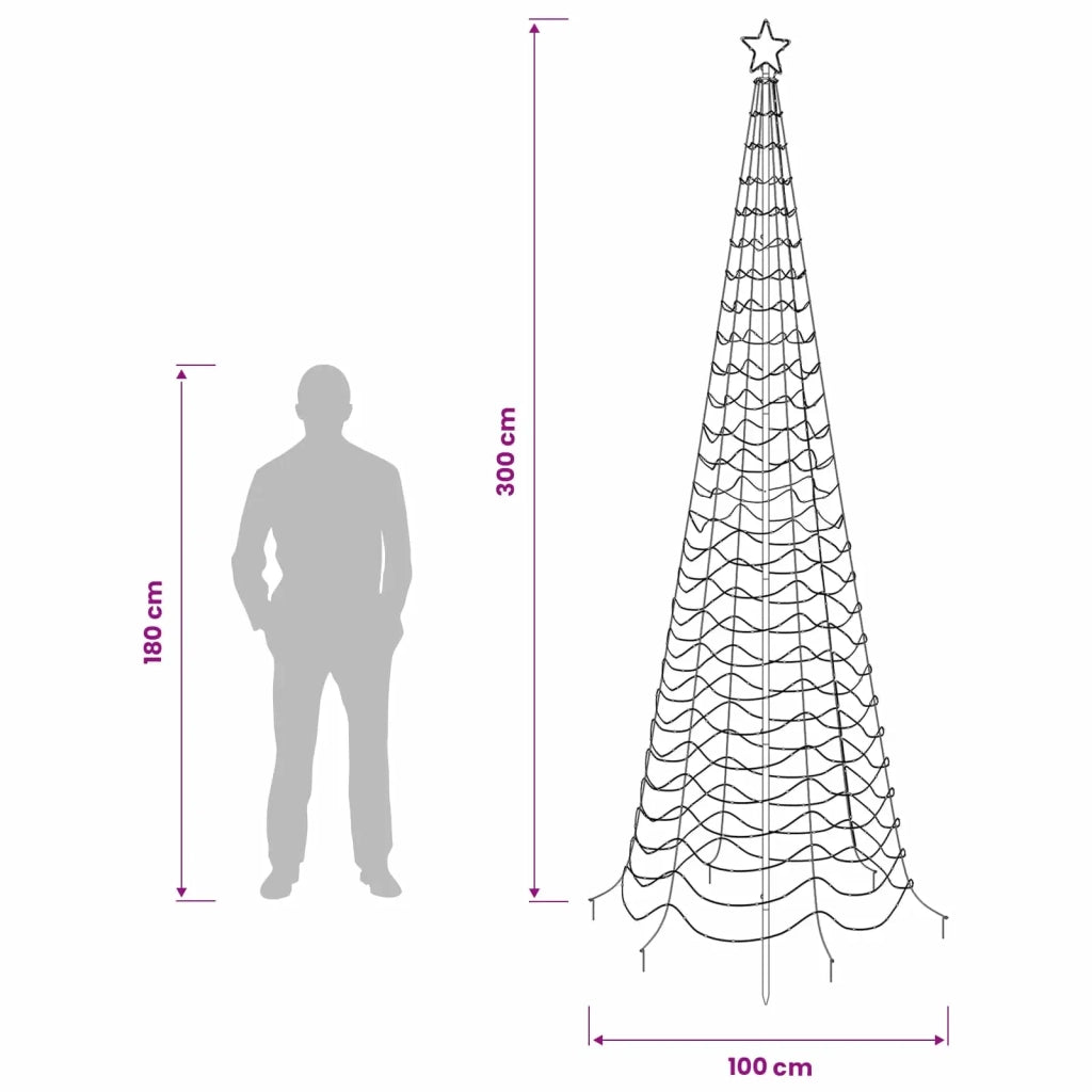 Albero di Natale a spirale LED con picchetto EKENAS 300 cm 42056595