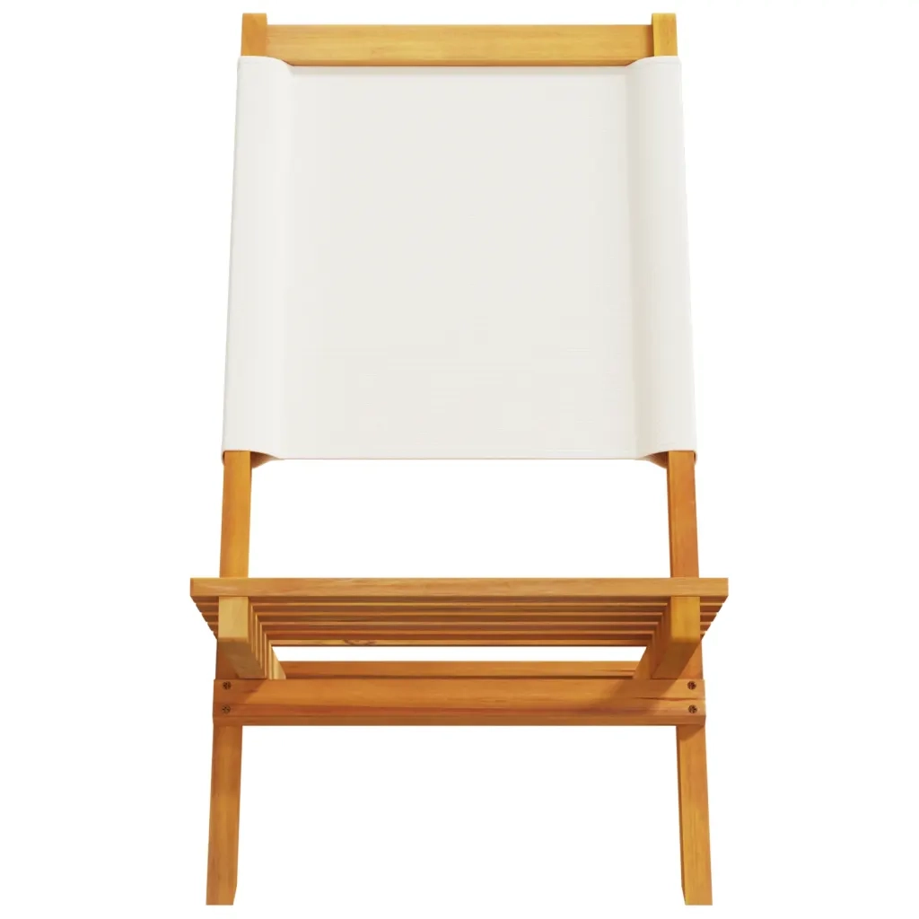 Sedie da Giardino Pieghevoli 4pz Bianco Crema Tessuto e Legno 3214637