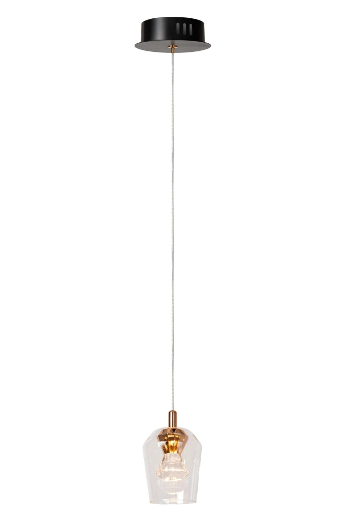 Lampada sospensione BERLIANE LED 4W vetro oro nero Lucide