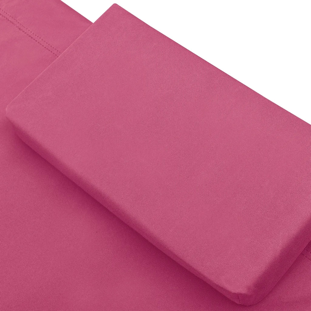 Lettino Prendisole | Sdraio da giardino | Lettino da sole con Baldacchino e Cuscino Rosa