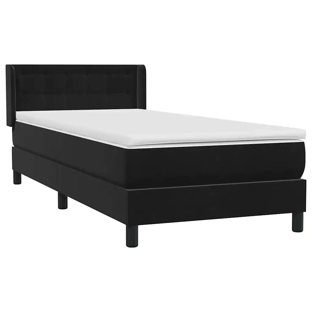 Giroletto a Molle con Materasso Nero 90x210 cm in Velluto 3318437