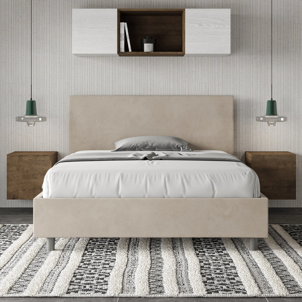 Letto Matrimoniale Extra Large 200x200 cm con Rete Adele Sabbia