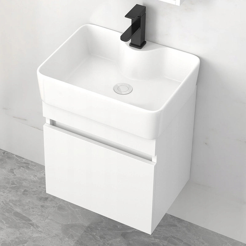 Lavabo da appoggio in ceramica bianco rettangolare 47 cm x 37 cm grande