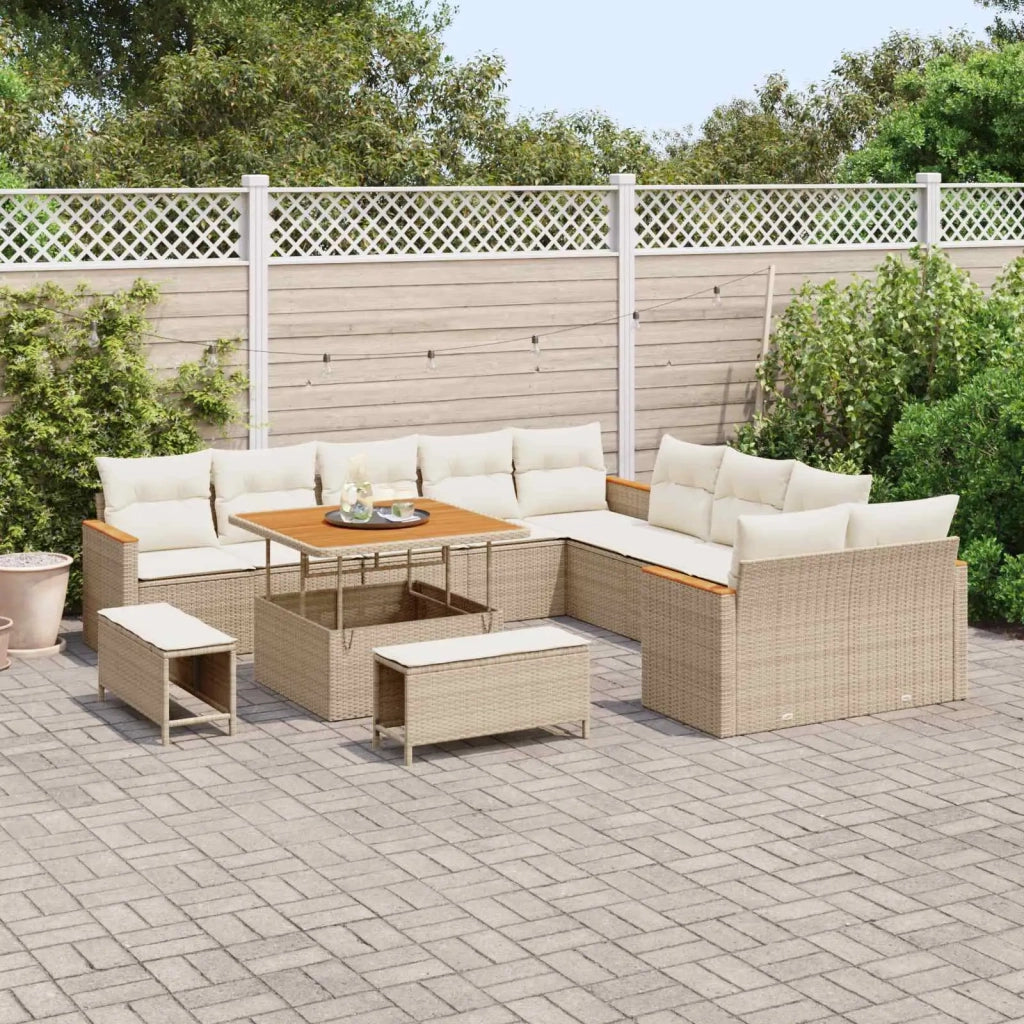 Set Divano da Giardino 13 pcs Beige polyrattan 3362966