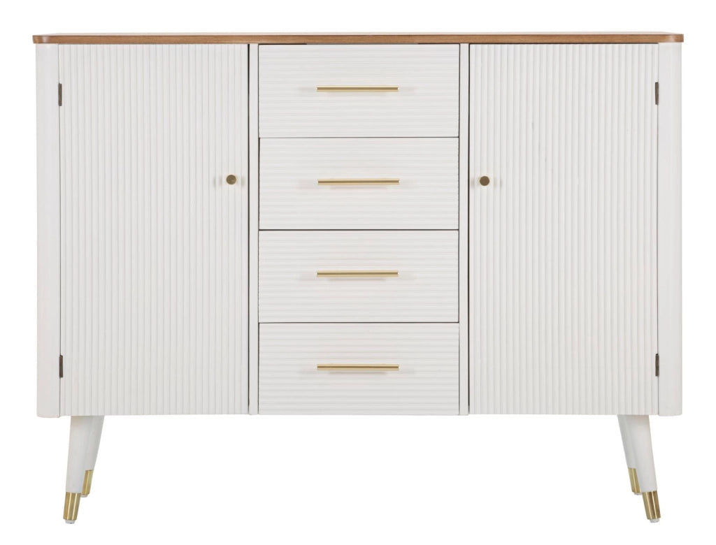 Mobile Matera 117x90x37 cm in Legno MDF e Ferro Bianco/Marrone