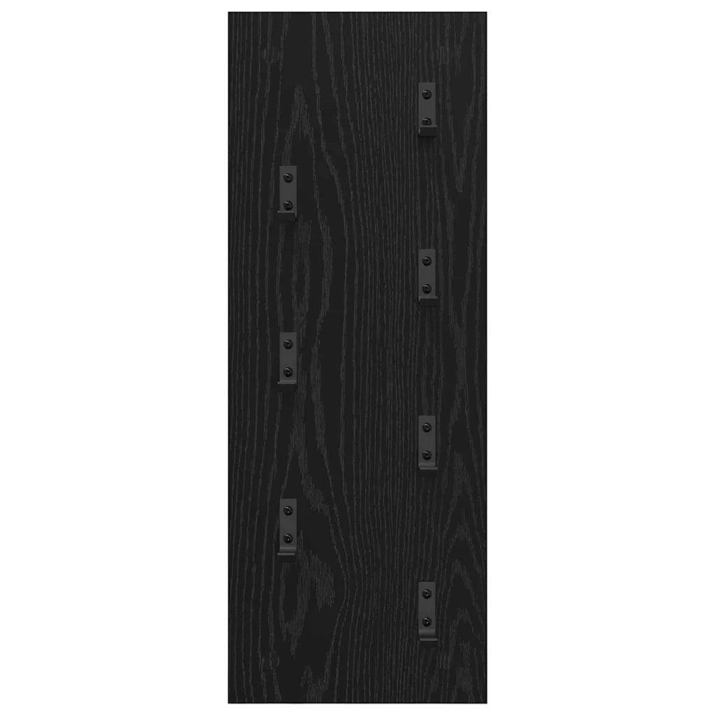 Appendiabiti a muro Rovere Nero 30 x 1,5 x 80 cm 874468