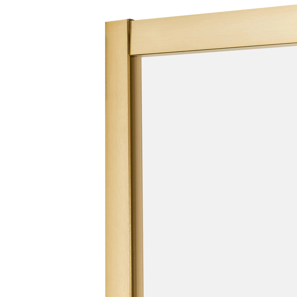 Box doccia in vetro temperato dorato con telaio in alluminio, anta singola, 90 x 90 x 190 cm, design moderno