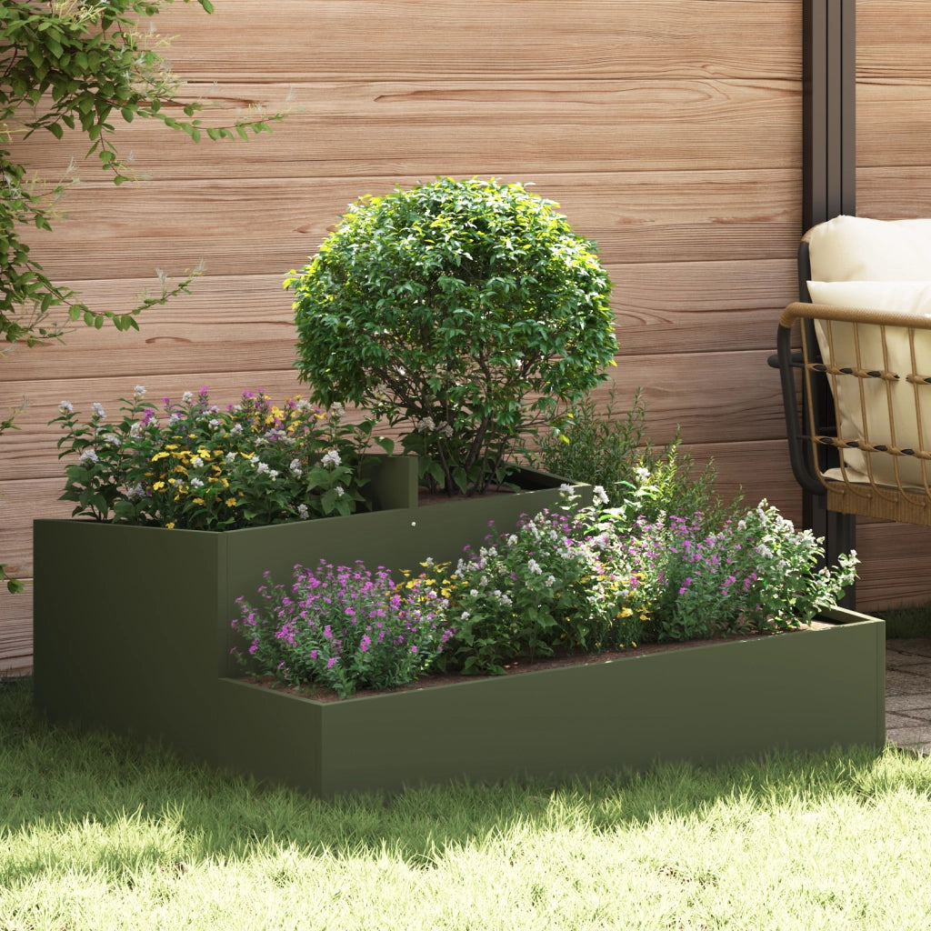 Fioriere Verde oliva Metallo Lunghezza 100 cm Fioriere