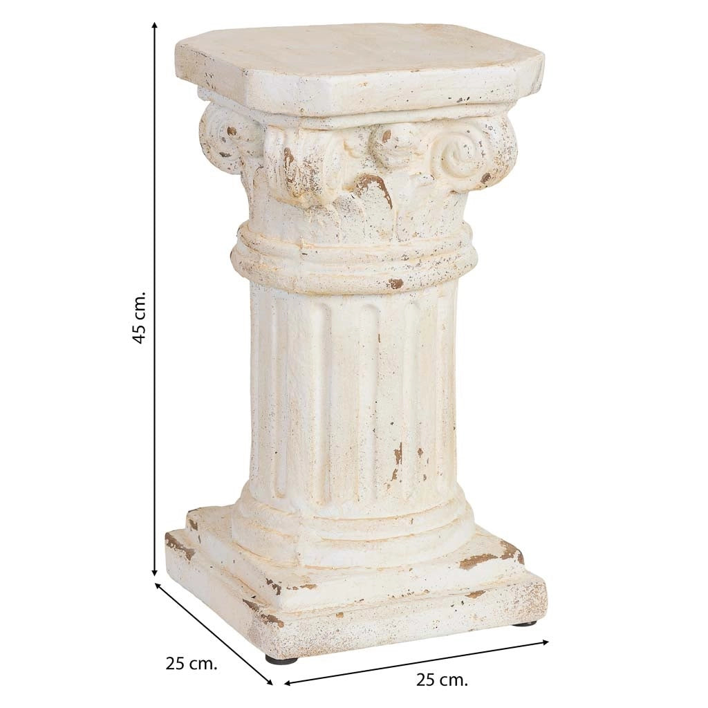 Colonna decorativa in magnesio bianco 25x25x45h cm
