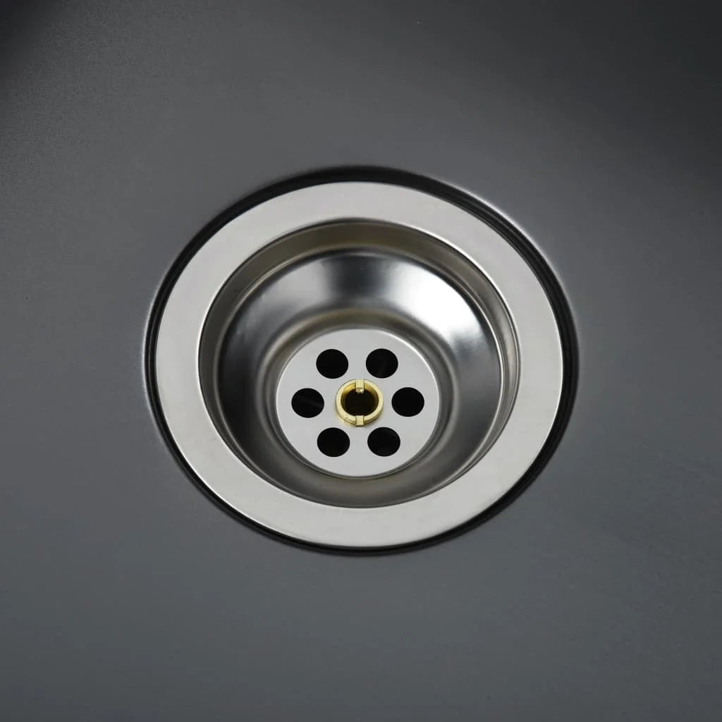Lavello da cucina fatto a mano 53 x 50 cm acciaio inox nero 02_0002460