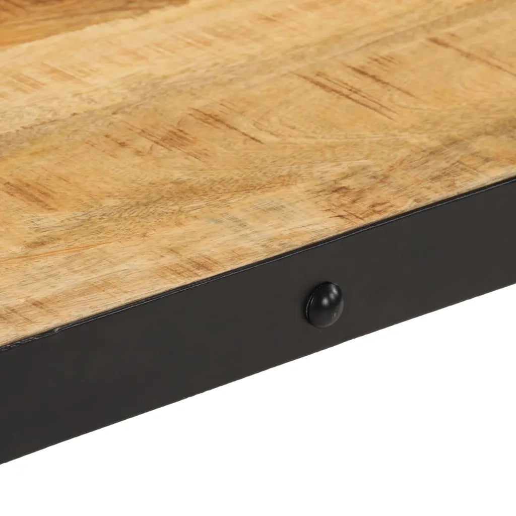 Tavolino da Salotto con Ruote Legno Massello Mango 100x55x26 cm