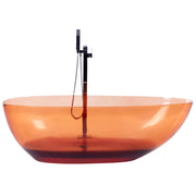 Vasca da bagno moderna con superficie solida ovale trasparente rosso 1690 x 780 mm design moderno semplice