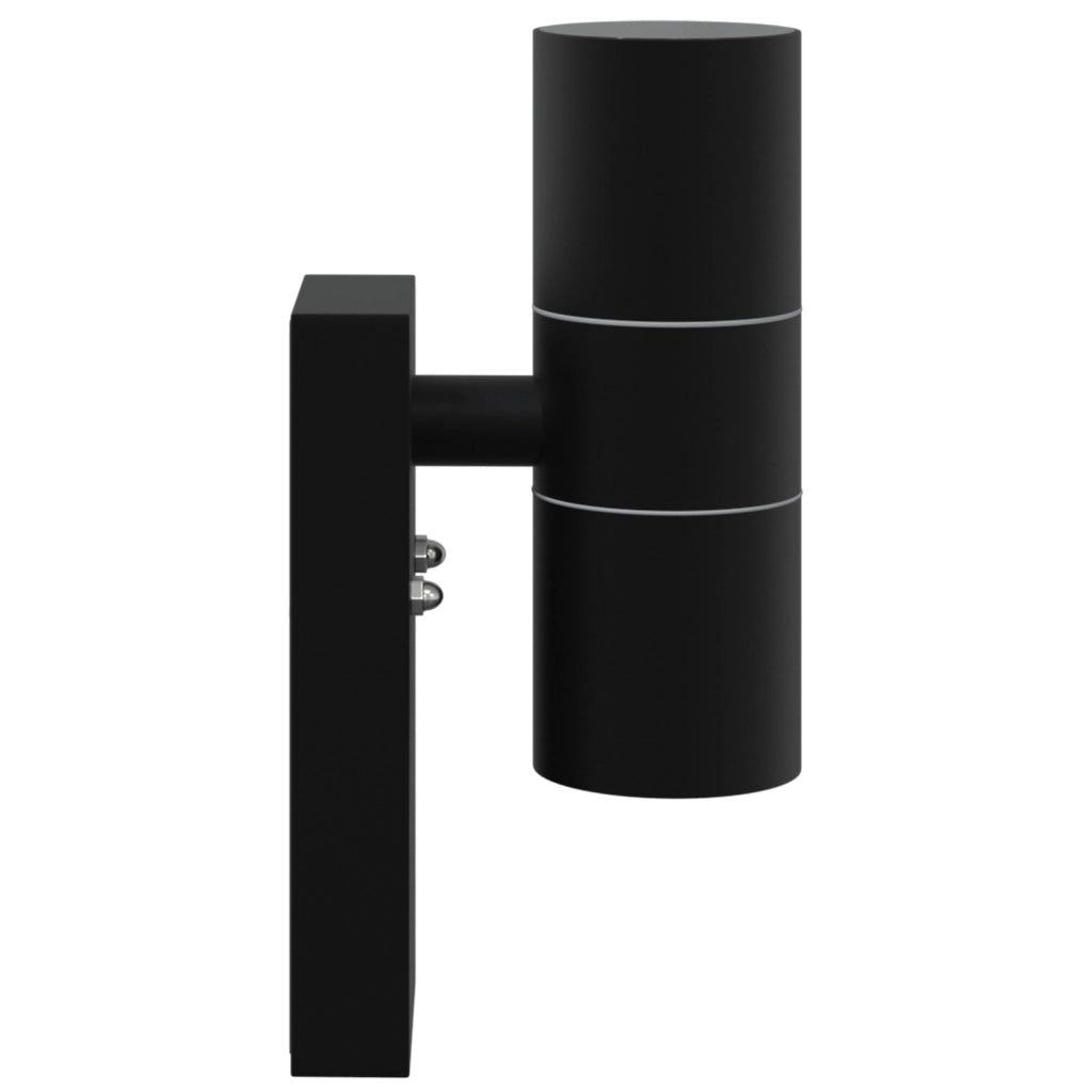 Lampade da Parete Esterne 2 pz Acciaio Inossidabile Nero IP44