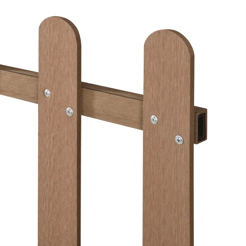 Steccato per Giardino Recinzione a 12 Doghe in WPC 200 x 60 cm - Marrone NEU.HOLZ