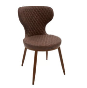 Set 4 sedie moderne ecopelle colore cuoio rombi 46x84x56