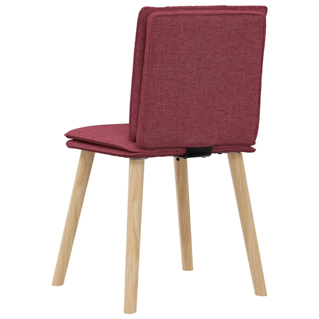 Sedie da Pranzo 6 pz Rosso Vino in Tessuto