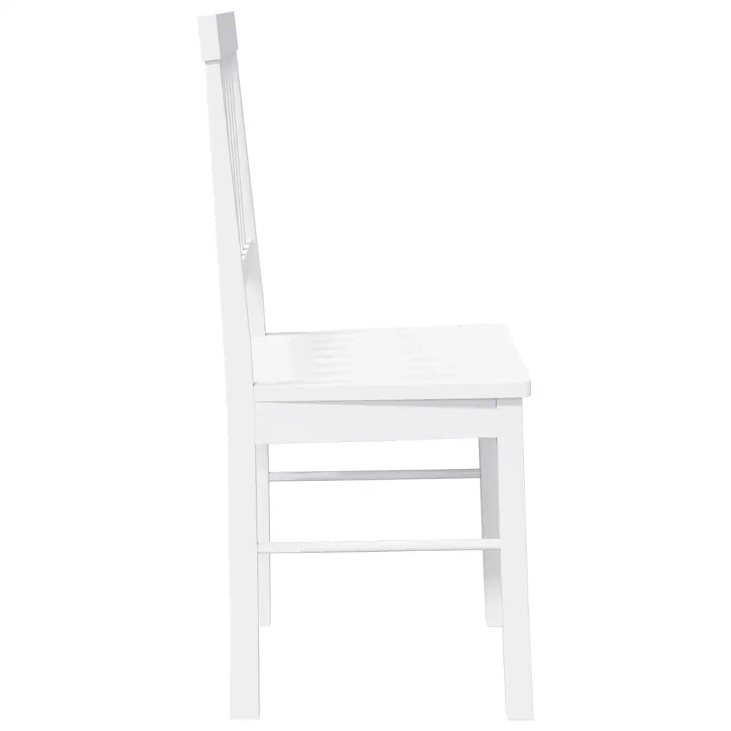 Sedie da Pranzo 2 pz Bianche in Legno Massello di Hevea 4102431