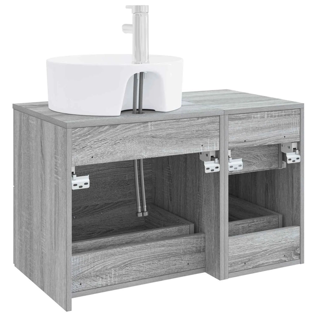Set di mobili per il bagno 2 pz Sonoma grigio 3403989