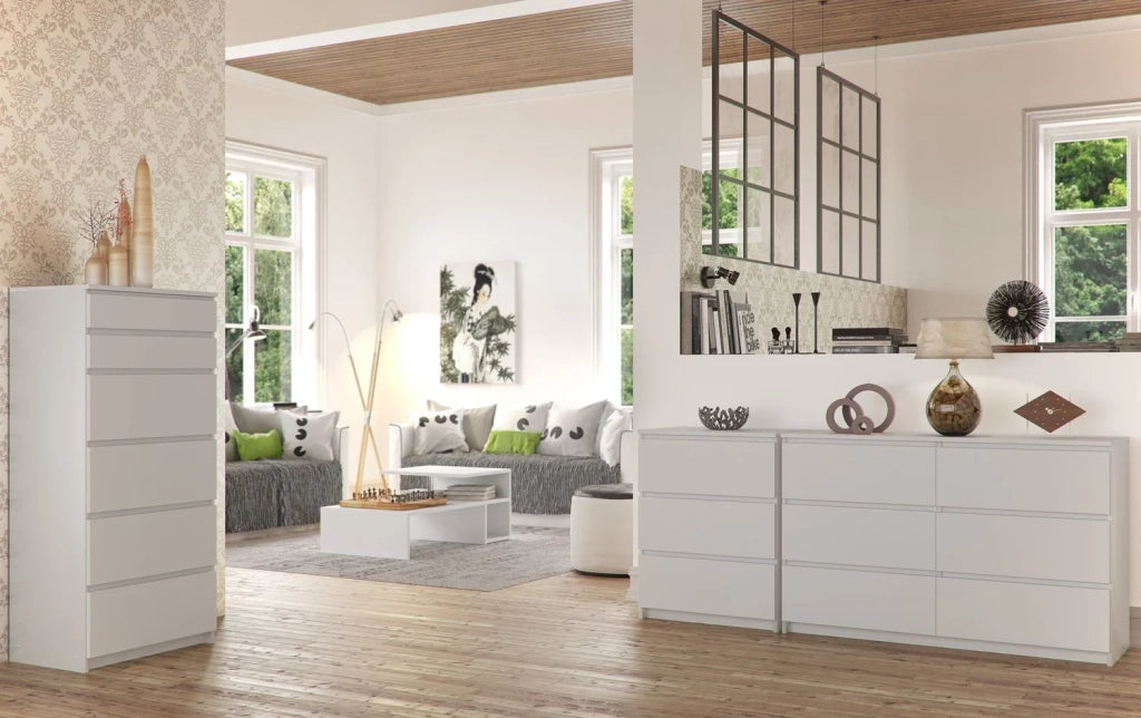 Cassettiera AKORD K120 Bianca 120 cm 6 cassetti 120x40x77 cm