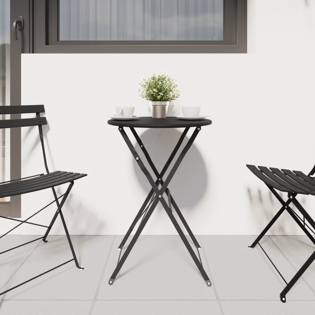 Tavolo da bistrot pieghevole Antracite Ã˜50x71 cm in Acciaio verniciato