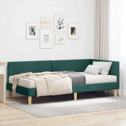 Struttura Letto Angolare con Materasso 2 pz-Giroletto con materasso Verde Tessuto 592283