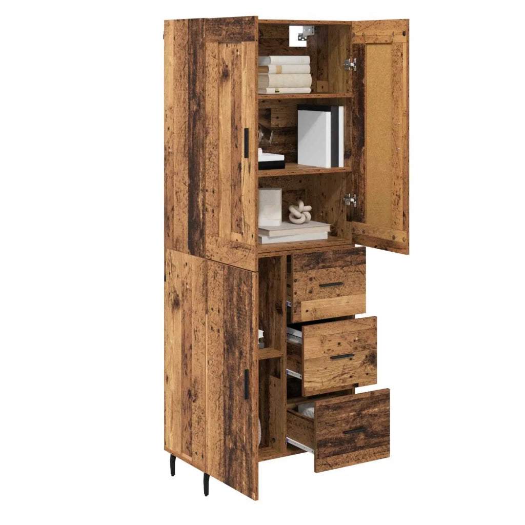 Credenza con cassetto 2 pcs Legno vecchio Legno multistrato