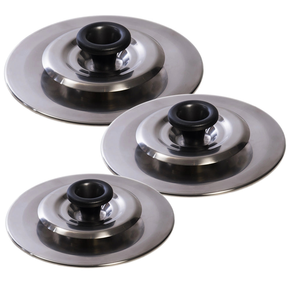 3 Coperchi Magici Antiodore  Ventur Magic In Acciaio Inox 26, 30, 34 Cm