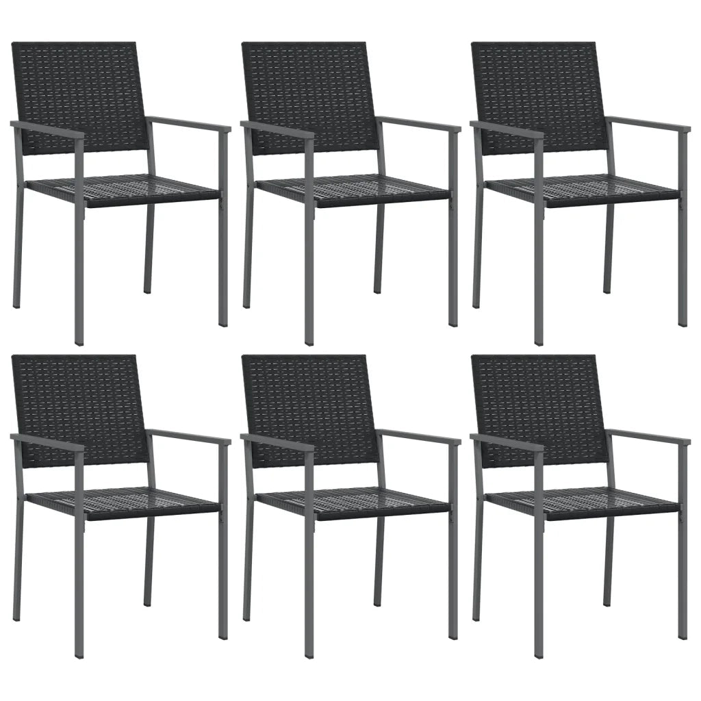 Sedie da Giardino 6 pz Nere 54x62,5x89 cm in Polyrattancod mxl 70268