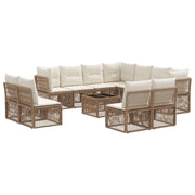 Set Divano da Giardino 12 pcs Beige polyrattan 3434262