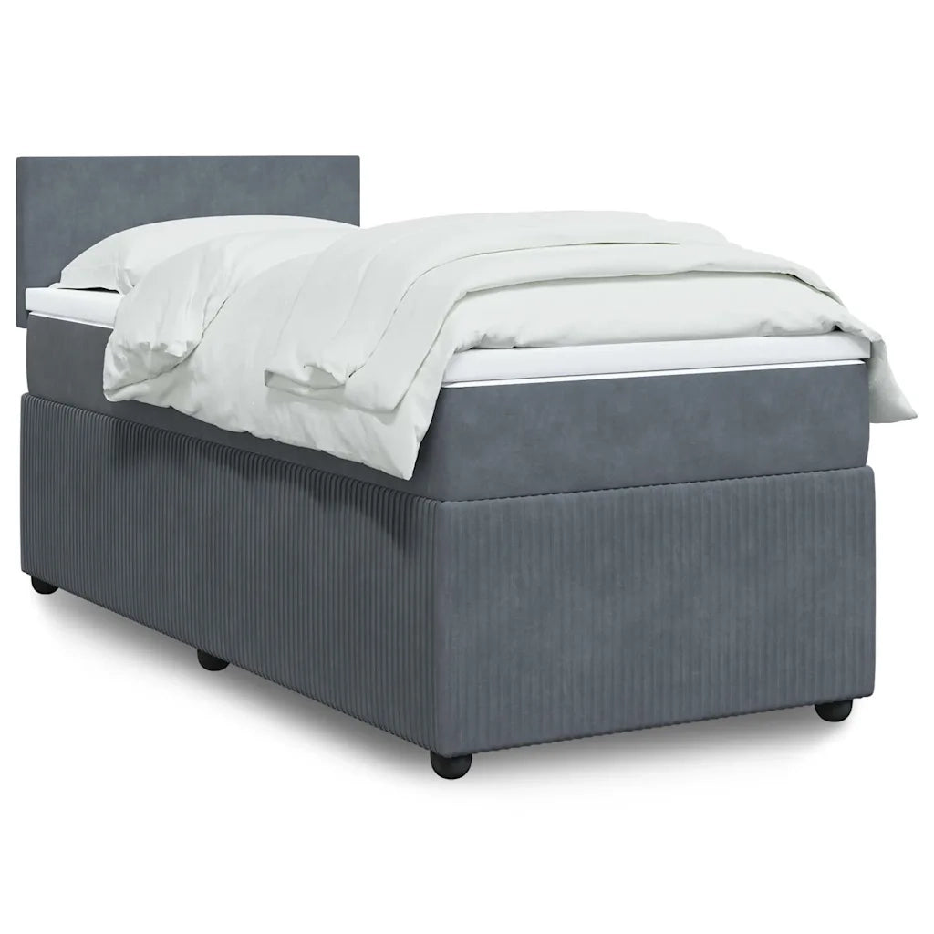 Giroletto a Molle con Materasso Grigio Scuro 80x200 cm Velluto 3289885