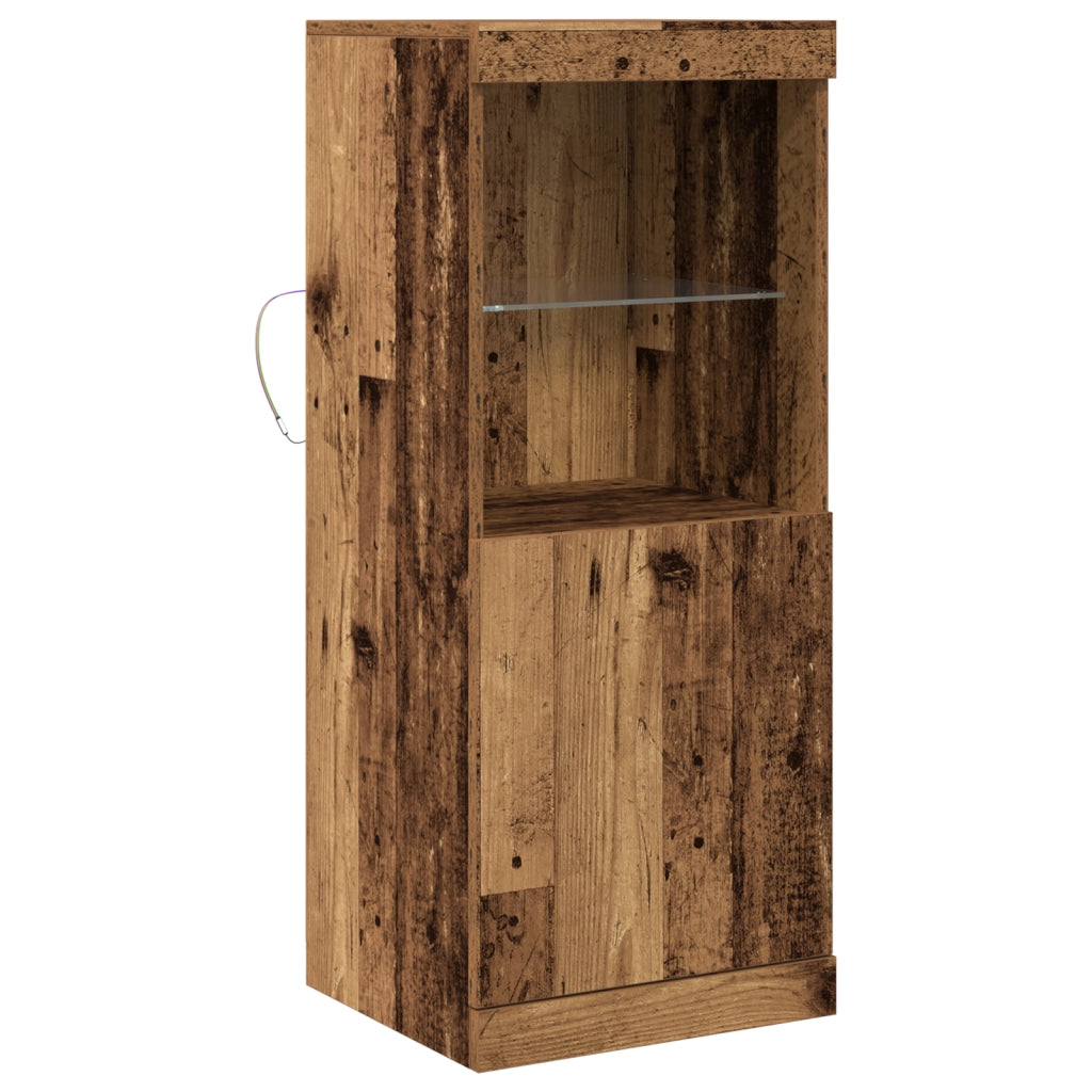 Sideboard  con luci LED Legno Antico 41x37x100 cm