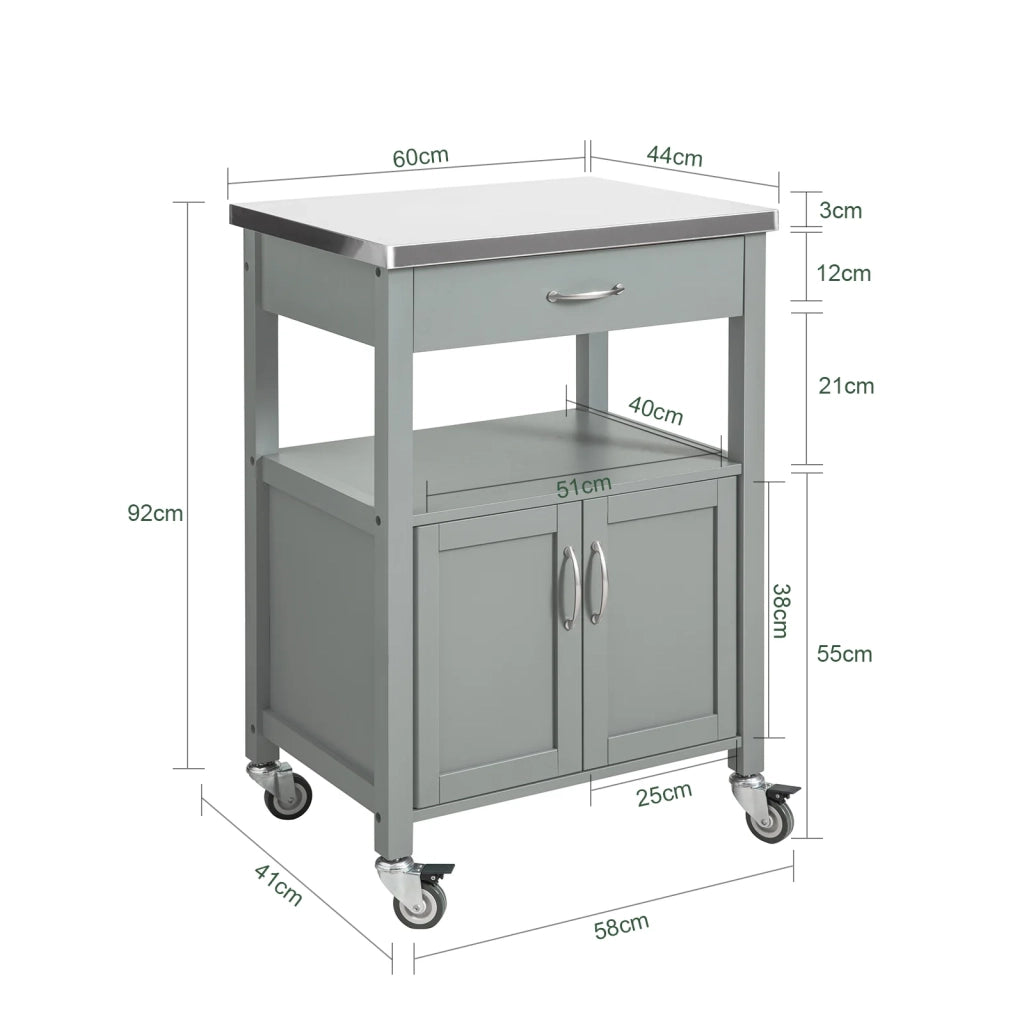 Carrello cucina, carrello da servizio colore:Grigio, FKW22-HG