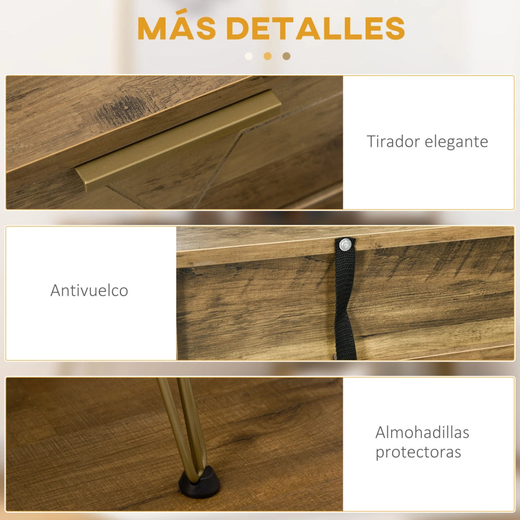 Consola Ingresso con 2 Cassetti e Ripiano Aperto ¨C zephmum ¨C Legno Bronzo 120x29x79 cm