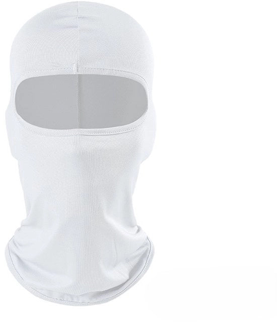 Due pezzi di maschera per vento per bicicletta, copertura completa di guaina respirante per collo sportivo, copertura per motocicletta crema solare per capelli, adatta per uso esterno in bicicletta - Bianco