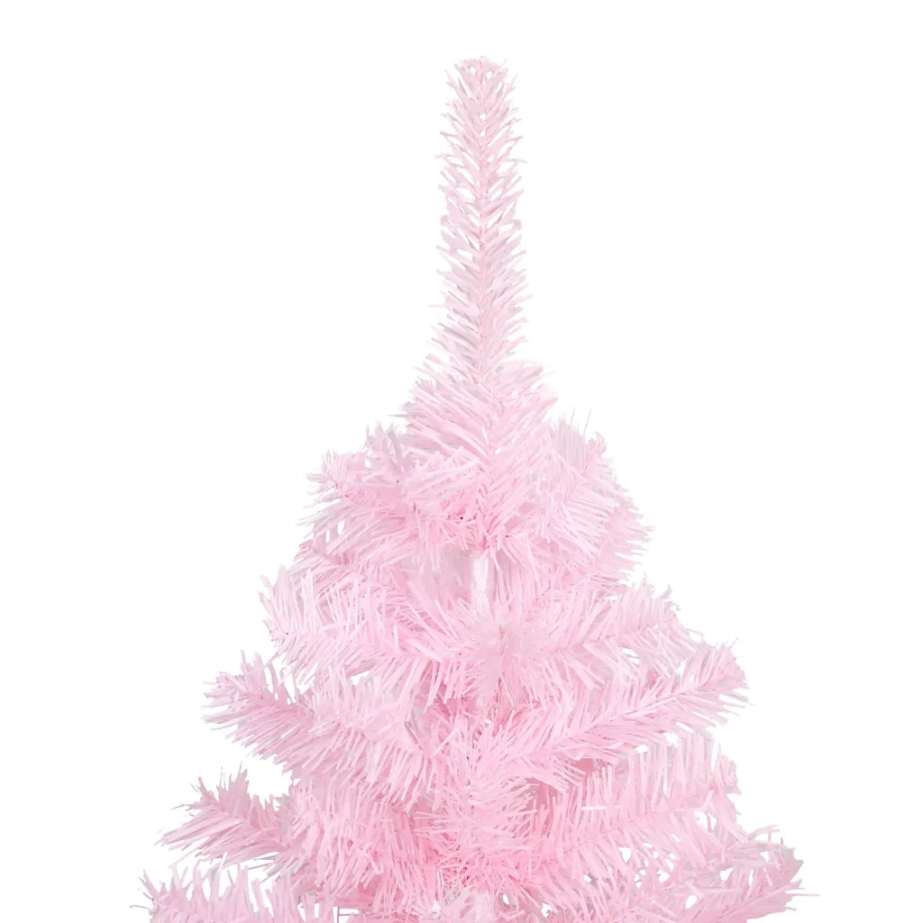Albero di Natale Preilluminato con Palline Rosa 180 cm PVC 3077585