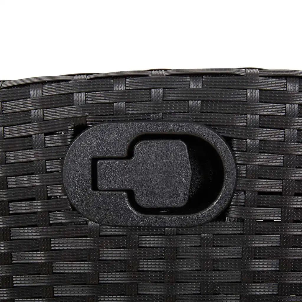 Set da Pranzo da Giardino 9 pz con Cuscini Nero in Polyrattan 3212937
