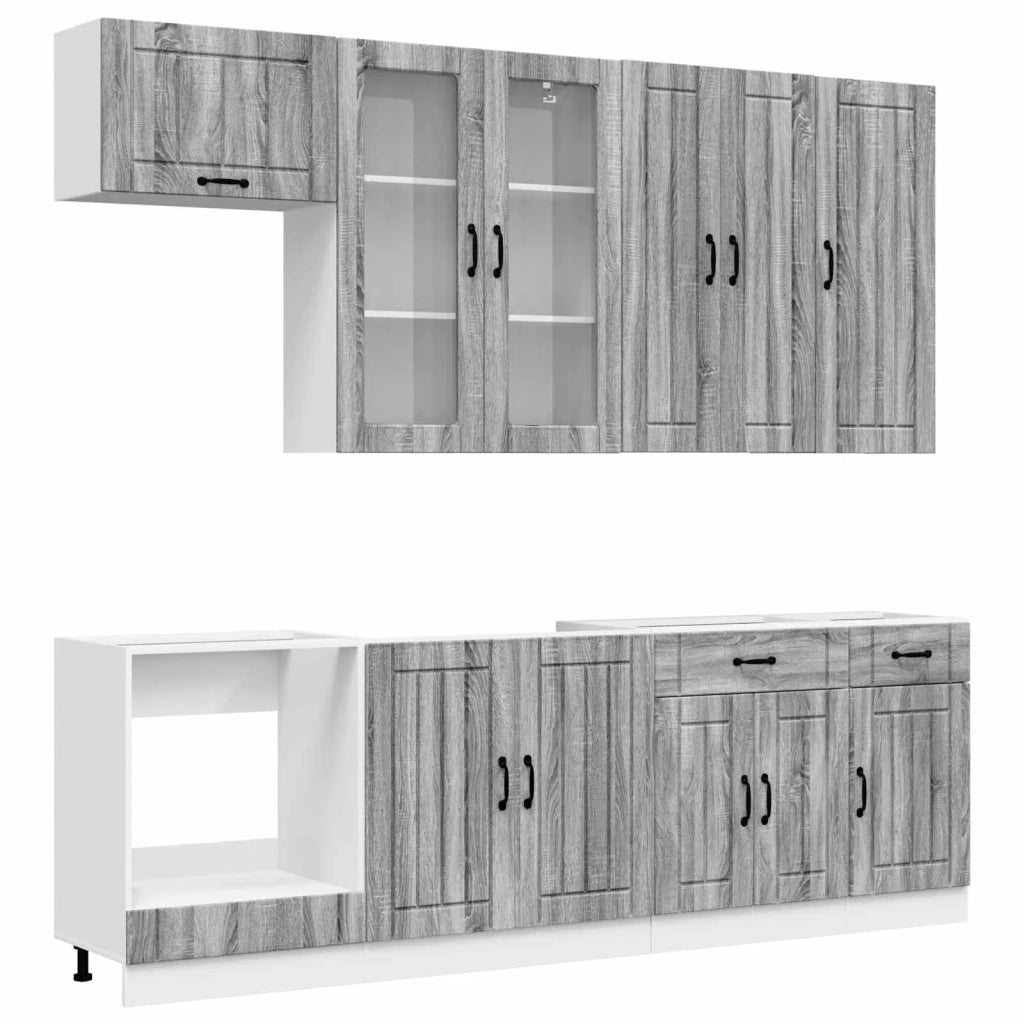 Unità Cucina LUCCA 8 pcs Sonoma grigio Legno ingegnerizzato 3438159